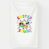 Groovy Lustiger Hase Ei Küken Ostern Squad Tag Män Banner (Vertikal)