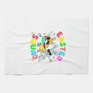 Groovy Lustiger Hase Ei Küken Ostern Squad Tag Män Geschirrtuch