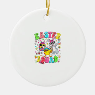Groovy Lustiger Hase Ei Küken Ostern Squad Tag Män Keramik Ornament