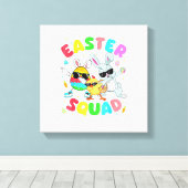 Groovy Lustiger Hase Ei Küken Ostern Squad Tag Män Leinwanddruck (Insitu (Holzboden))