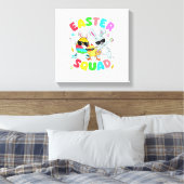 Groovy Lustiger Hase Ei Küken Ostern Squad Tag Män Leinwanddruck (Insitu (Schlafzimmer))