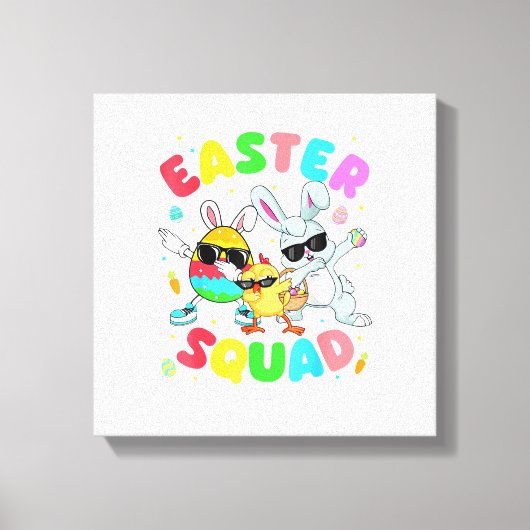 Groovy Lustiger Hase Ei Küken Ostern Squad Tag Män Leinwanddruck (Vorderseite)