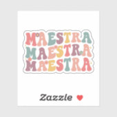 Groovy Maestra, Geschenk des spanischen Lehrers Aufkleber (Blatt)