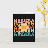 Groovy Maestra Spanischer Lehrer zurück zur Schule Karte (Gelbe Blume)