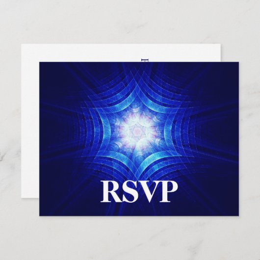Groovy Magen Bar/Bat Mitzvah UAWG RSVP Karte (Vorne/Hinten)