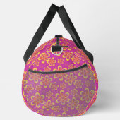Groovy Magenta Blumenmuster Große Duffle Tasche (Rechts)