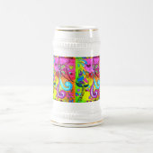 Groovy magic mushroom butterfly beer stein bierglas (Mittel)