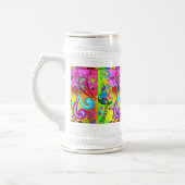 Groovy magic mushroom butterfly beer stein bierglas (Links)