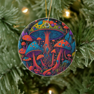 Groovy Magic Mushrooms Keramik Ornament