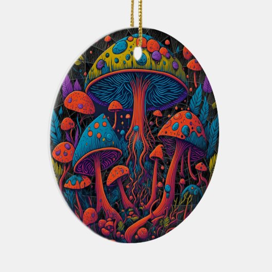 Groovy Magic Mushrooms Keramik Ornament (Rechts)