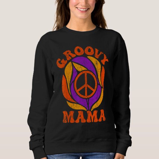 Groovy Mama 70s Aesthetic Nostalgia 1970's Retro M Sweatshirt (Vorderseite)