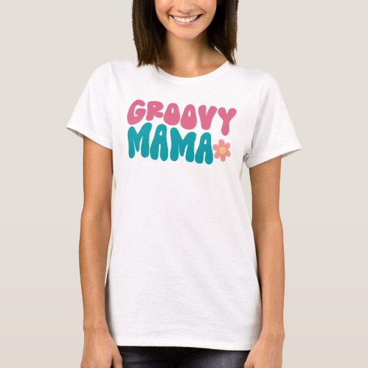 Groovy Mama Blume T-Shirt (Vorderseite)