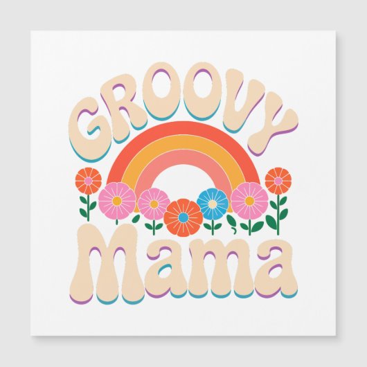 Groovy Mama Boho Vibes Magnetkarte (Vorderseite)