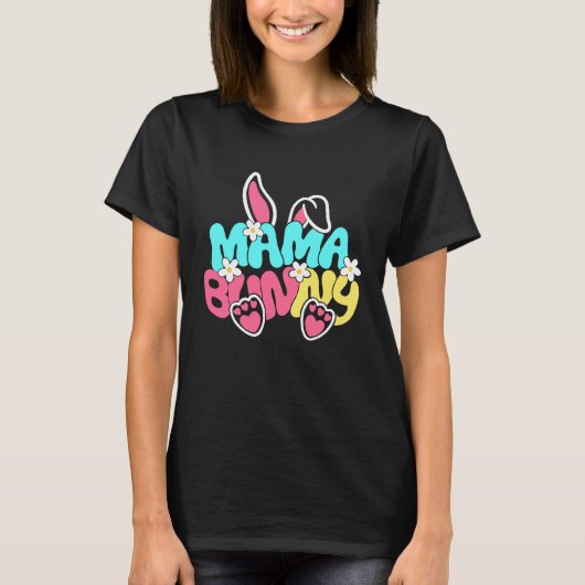 Groovy Mama Bunny  Happy Easter Mother's Day 2023 T-Shirt (Vorderseite)