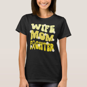 Groovy Mama Ehefrau Kämpfer Knochenkrebs Bewusstse T-Shirt