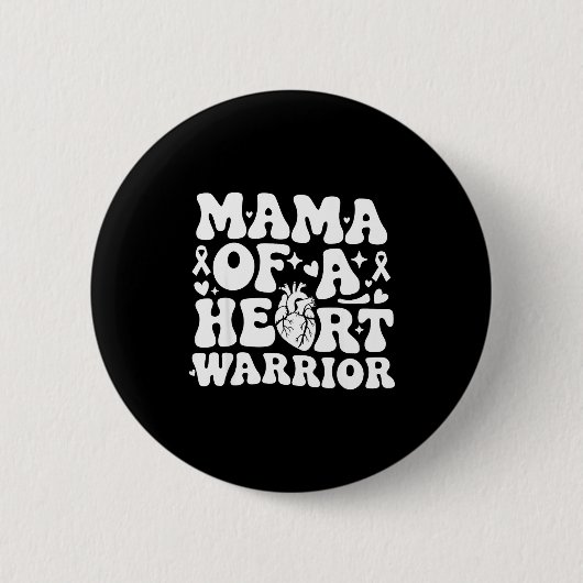 Groovy Mama eines Herzens Krieger CHD-Bewusstsein Button (Vorderseite)