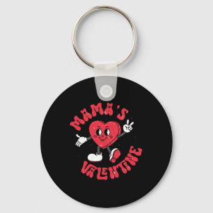Groovy Mama ist mein Valentinstag Süßes Herz Junge Schlüsselanhänger