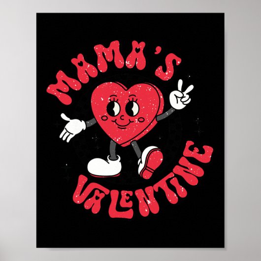 Groovy Mama ist meine Valentine Niedlich Heart Boy Poster (Vorne)