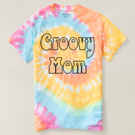 Groovy Mama Pastel Rainbow Spiral Gefärbte Krawatt T-Shirt