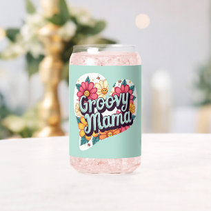 Groovy Mama Retro Floral 70er Ästhetische Gestaltu Dosenglas
