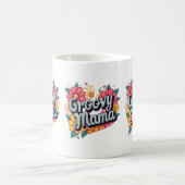 Groovy Mama Retro Floral 70er Ästhetische Gestaltu Kaffeetasse (Mittel)