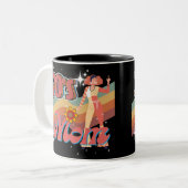 Groovy Mama Retro Vintag Funky Zweifarbige Tasse (Vorderseite Links)