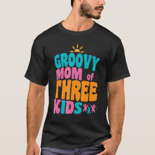 Groovy Mama von drei Kindern zurück zum Schulmond T-Shirt