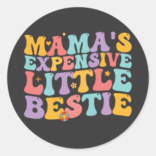 Groovy Mamas teure Little Bestie Retro Runder Aufkleber