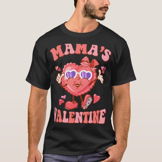 Groovy Mamas Valentine Hippie Heart Happy Valenti T-Shirt (Vorderseite)