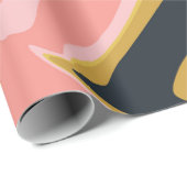 Groovy Marbel Pink Mustard Swirl Retro 60er Geschenkpapier (Rolleneckpunkt)