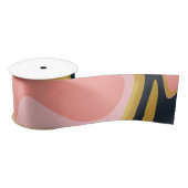 Groovy Marbel Pink Mustard Swirl Retro 60er Satinband (Spule)