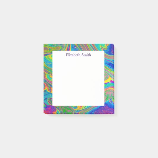 Groovy Marble gegossene Farbe Post-it Klebezettel (Vorderseite)