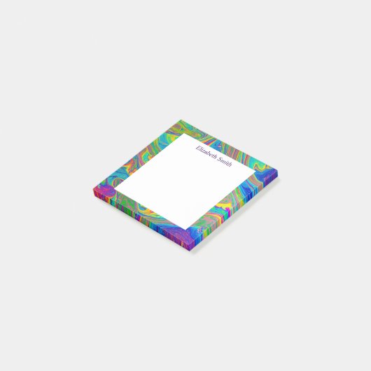 Groovy Marble gegossene Farbe Post-it Klebezettel (angewinkelt)