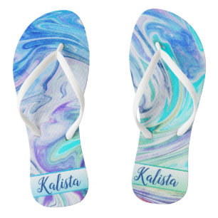 Groovy Marble Swirl Flip Flops Badesandalen