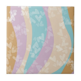 Groovy Marble Wirbel Pastel Heart Briefmarke Fliese