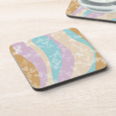 Groovy Marble Wirbel Pastel Heart Briefmarke Getränkeuntersetzer (Linke Seite)