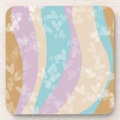 Groovy Marble Wirbel Pastel Heart Briefmarke Getränkeuntersetzer (Vorderseite)