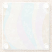 Groovy Marble Wirbel Pastel Heart Briefmarke Glasuntersetzer (Rückseite)