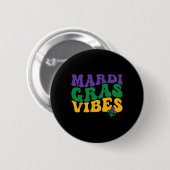 Groovy Mardi Gras Vibes Karnevalsbeads Funny Mardi Button (Vorne & Hinten)