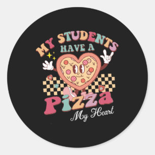 Groovy meine Schüler haben Pizza meines Herzens Le Runder Aufkleber