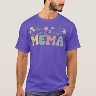 Groovy Mema Grandmutter Blume Mema Grandma  T-Shirt