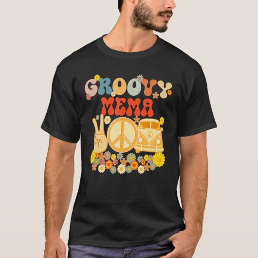 Groovy Mema Retro Matching Family Baby Shower Moth T-Shirt (Vorderseite)