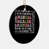 Groovy Mental Health Matters Floral Minimalistisch Keramik Ornament (Rechts)
