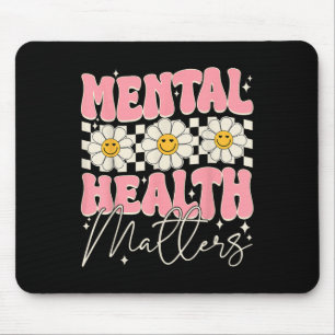 Groovy Mental Health S Floral Brain Illness Awaren Mousepad