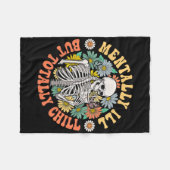 Groovy Mentally Ill, aber Totally Chill Halloween  Fleecedecke (Vorderseite (Horizontal))