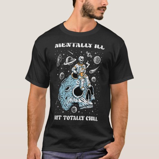 Groovy Mentally Ill, aber Totally Chill Halloween T-Shirt (Vorderseite)