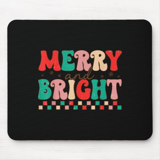 Groovy Merry And Bright Christmas Matching Family  Mousepad (Vorne)