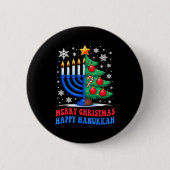 Groovy Merry Chrismukkah Happy Christmas Hanukkah Button (Vorderseite)