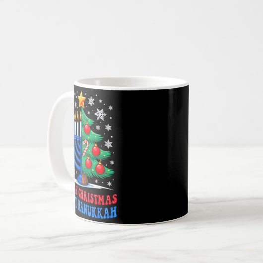 Groovy Merry Chrismukkah Happy Christmas Hanukkah Kaffeetasse (Vorderseite Links)