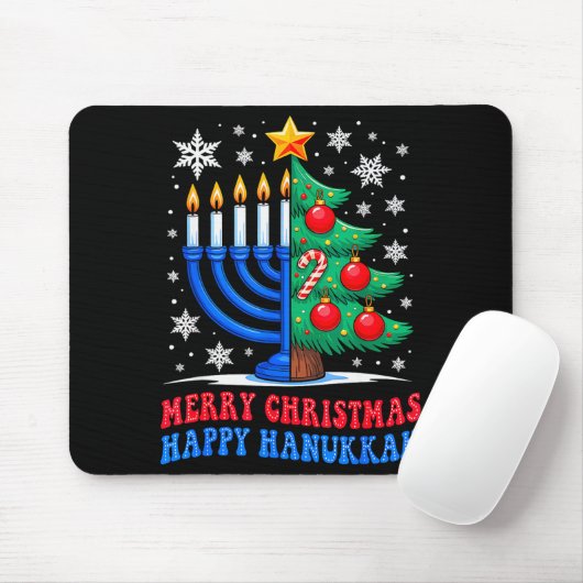 Groovy Merry Chrismukkah Happy Christmas Hanukkah Mousepad (Mit Mouse)